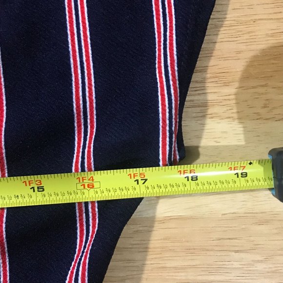 Rebel Sugar Women's Small Striped Blue Red Short Body-con Style Dress Faux Wrap - Picture 13 of 16